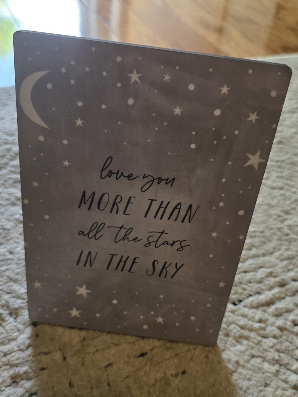 Love you more than all the stars in the sky - nursery shelf decor gray